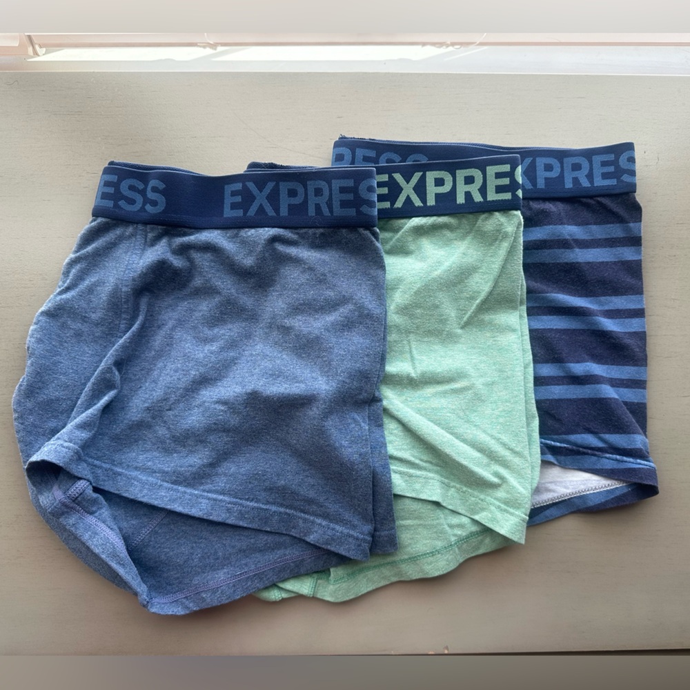 Express Gray and Green Boxer Briefs Trio
